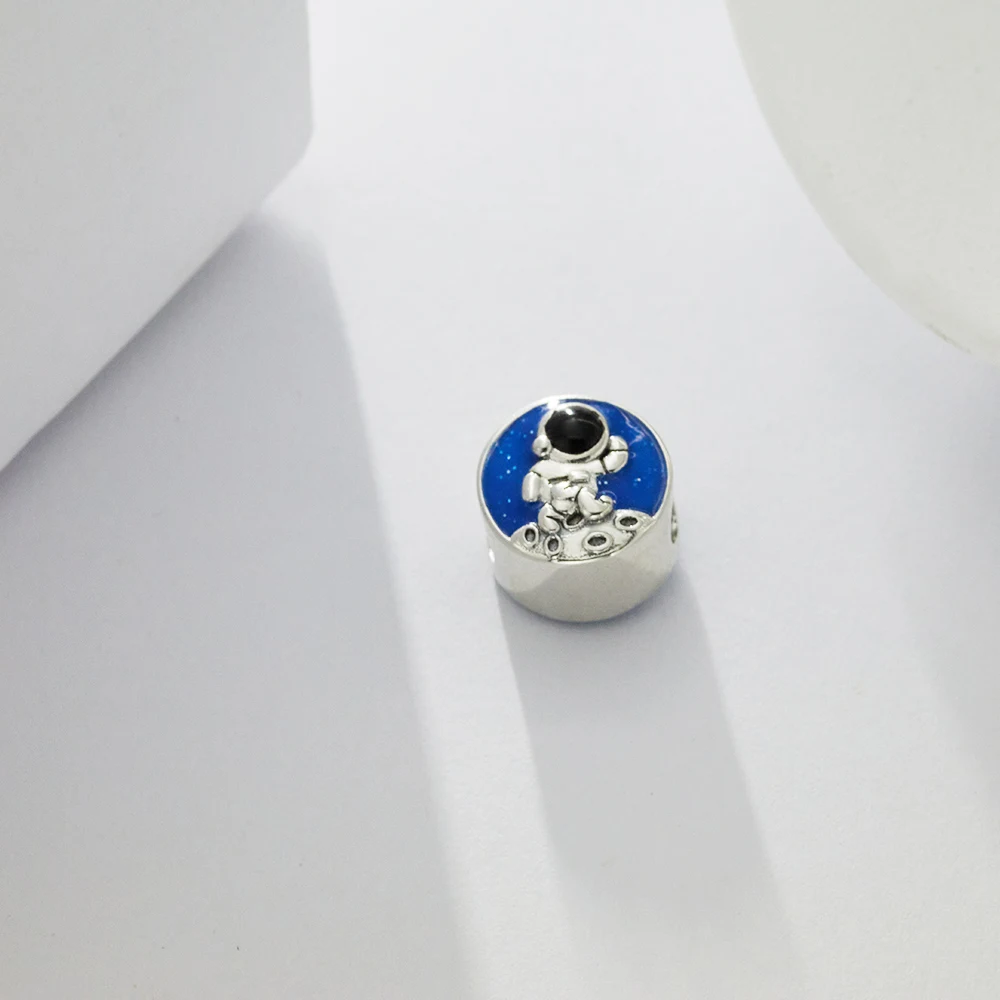 New 925 Sterling Silver Charms Space Astronaut Bead Fits Original Bracelet DIY Jewelry Travel Gift For Women