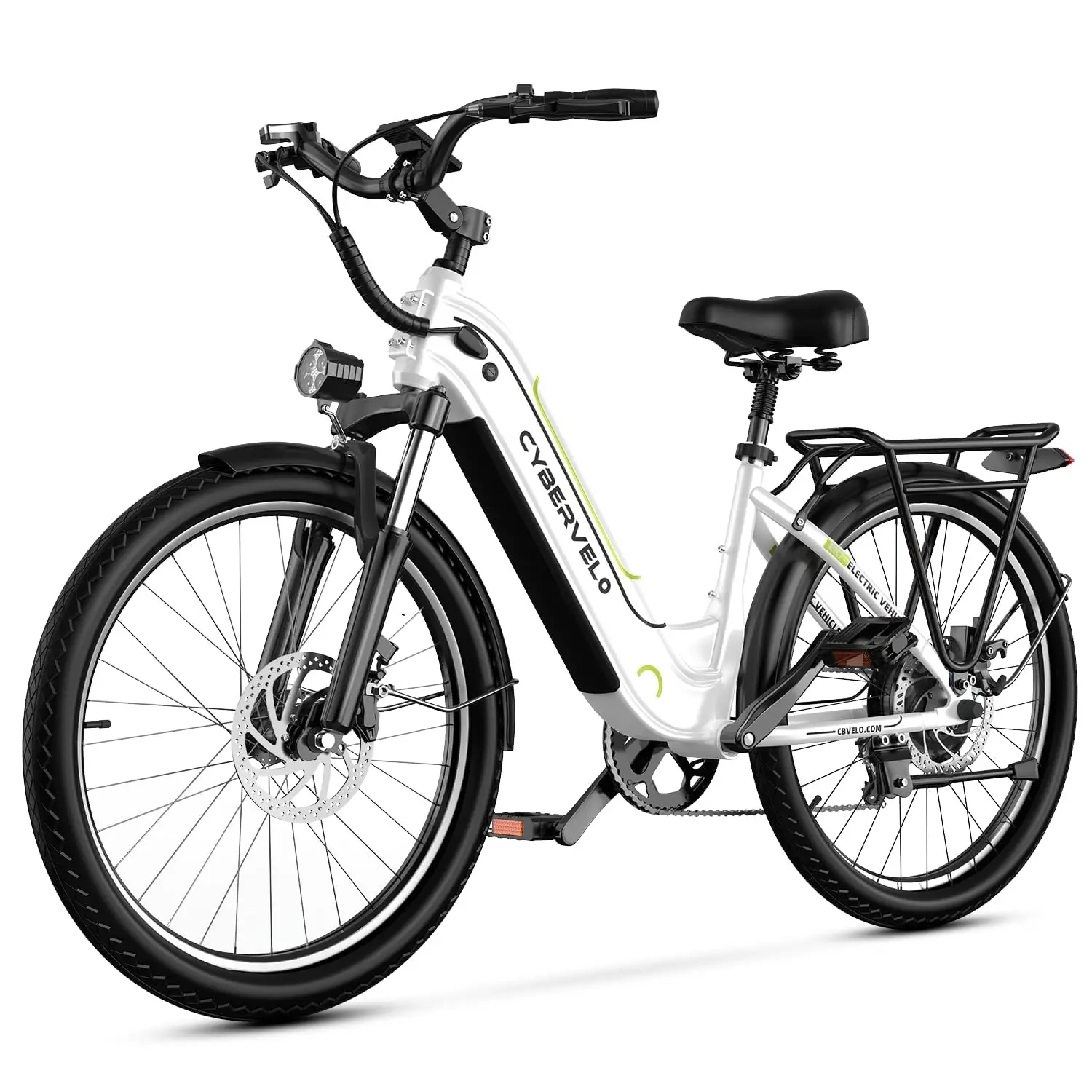 Cybervelo 750W Peak Electric Bike for Adults,up 80 Miles Removable Battery Ebike, 26" Electric E Bike with 7-Speed,Adult Electri image 11