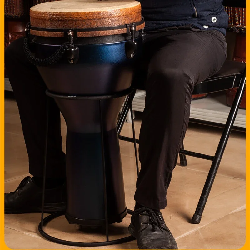 

Light seated standing African drum stand