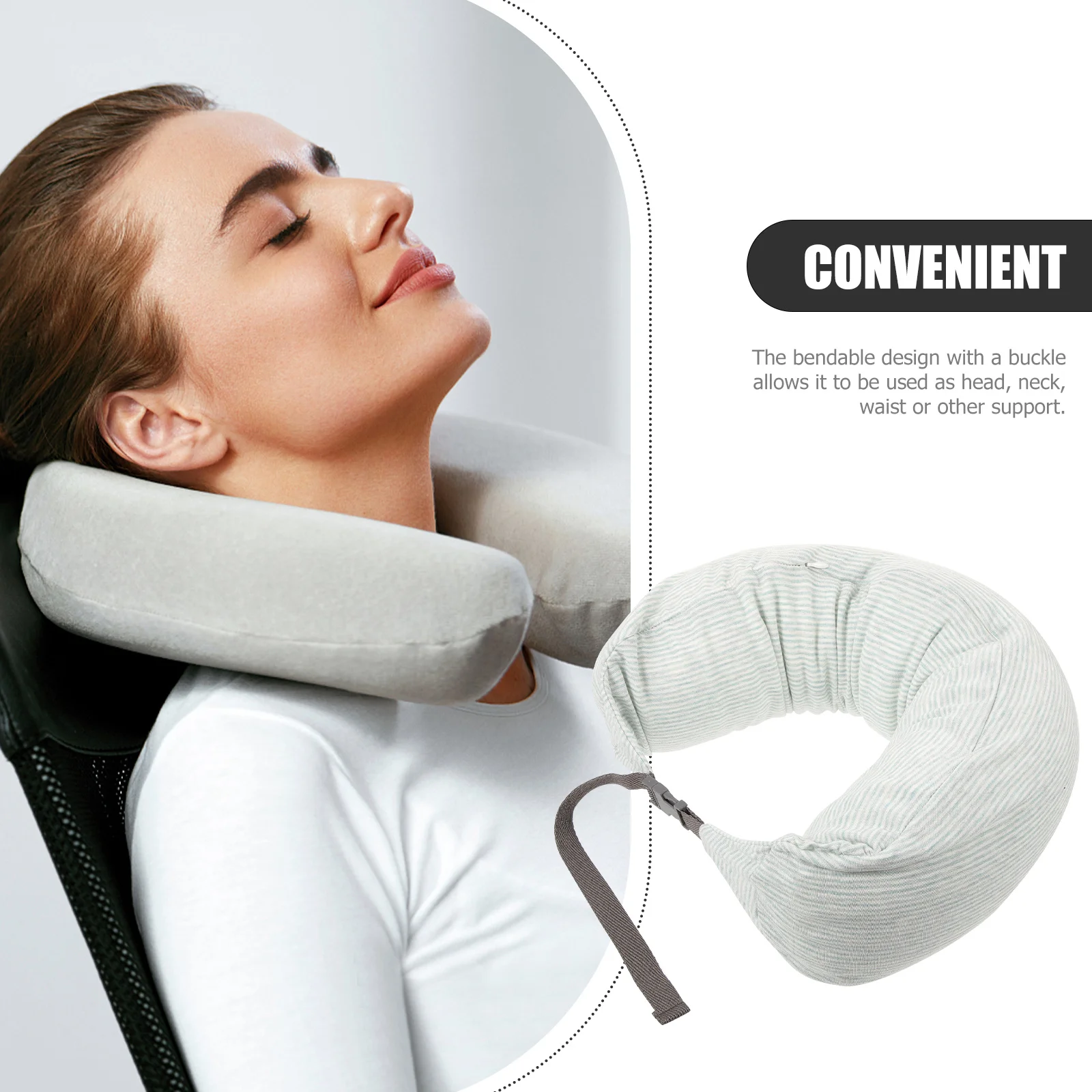 

Bendable Neck Pillow U Shape Travel Cushion for Head Neck Waist Support Fatigue Relief Portable for Driving Camping Couch