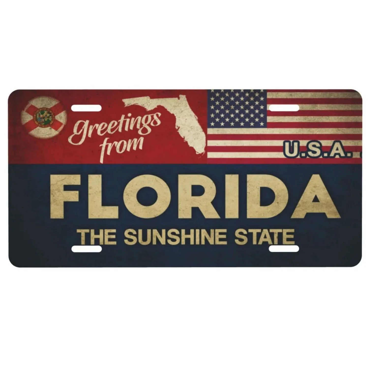 American License Plates  Metal Tin Sign for Wall Art Decoration Vintage Tags Metal Automotive Signs For Cafe Bar Club Garage Pub