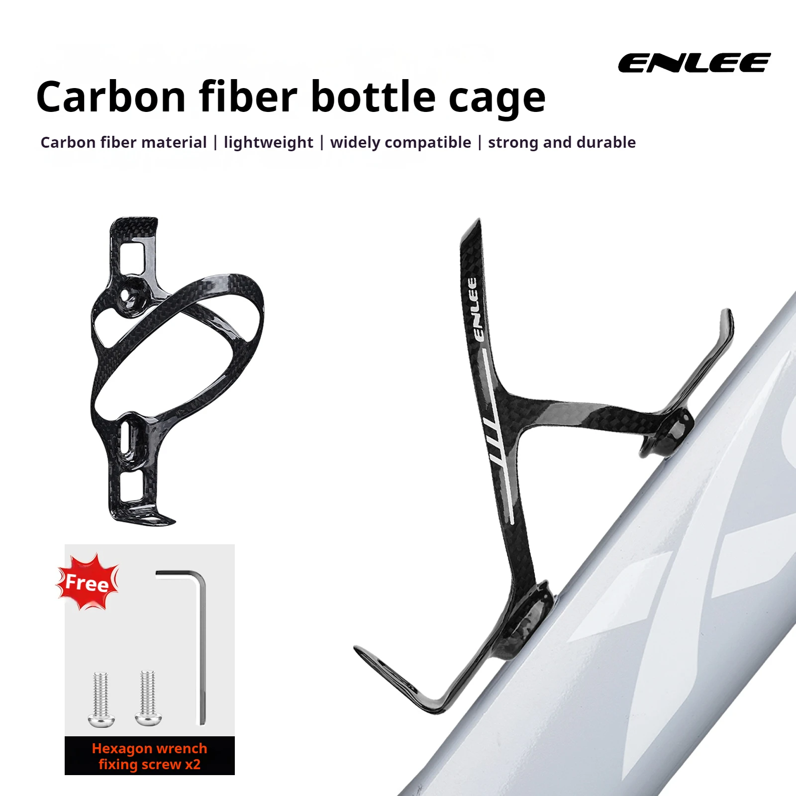 ENLEE Fahrrad Ultraleichter Wasserflaschenhalter aus Kohlefaser, Rennrad, Wasserbecherhalter, leicht, 14 g Wasserflaschenhalter