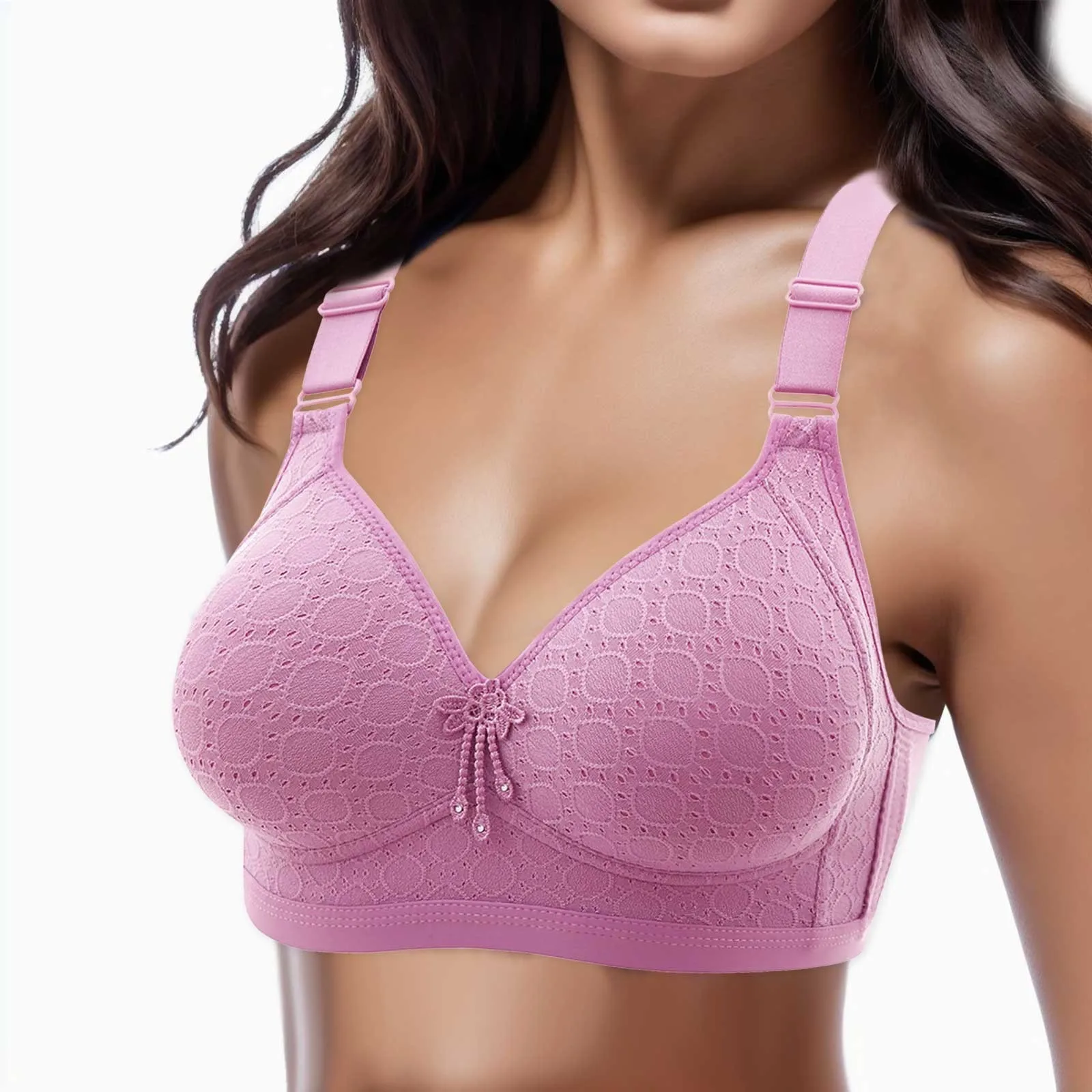 Women's Large Chest Thin Cup No Steel Ring Comfortable Gathering Bra Side Fold Side Breast Adjustment Beauty Y Back Sports Bra