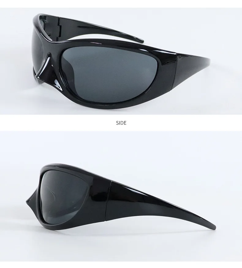 Neue Mode Y2K Sonnenbrillen für Frauen Vintage Einzigartige Sexy Sonnenbrillen für Männer Hip-Hop Punk Brillen Damen Schwarz Silber Spiegelgläser – Detail 6