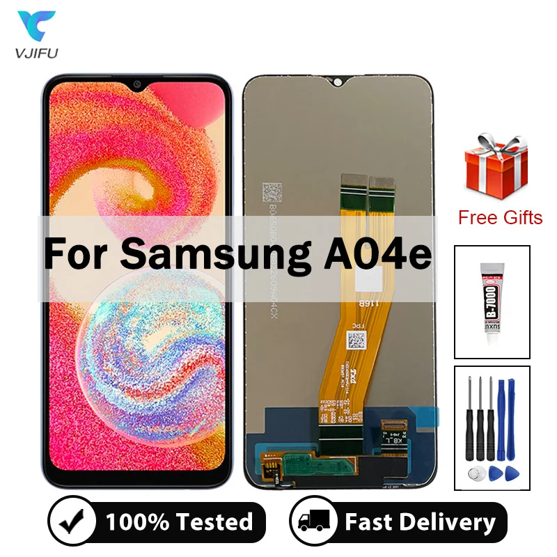 

LCD Display For Samsung Galaxy A04E SM-A042F A042M/DS Touch Screen Digitizer Assembly Replacement with Free Glue and Tools