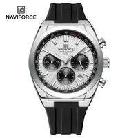 NAVIFORCE, reloj de moda con cronógrafo multifuncional para hombre, manecillas luminosas, correa de silicona resistente al agua 3ATM, reloj de cuarzo para hombre, regalo