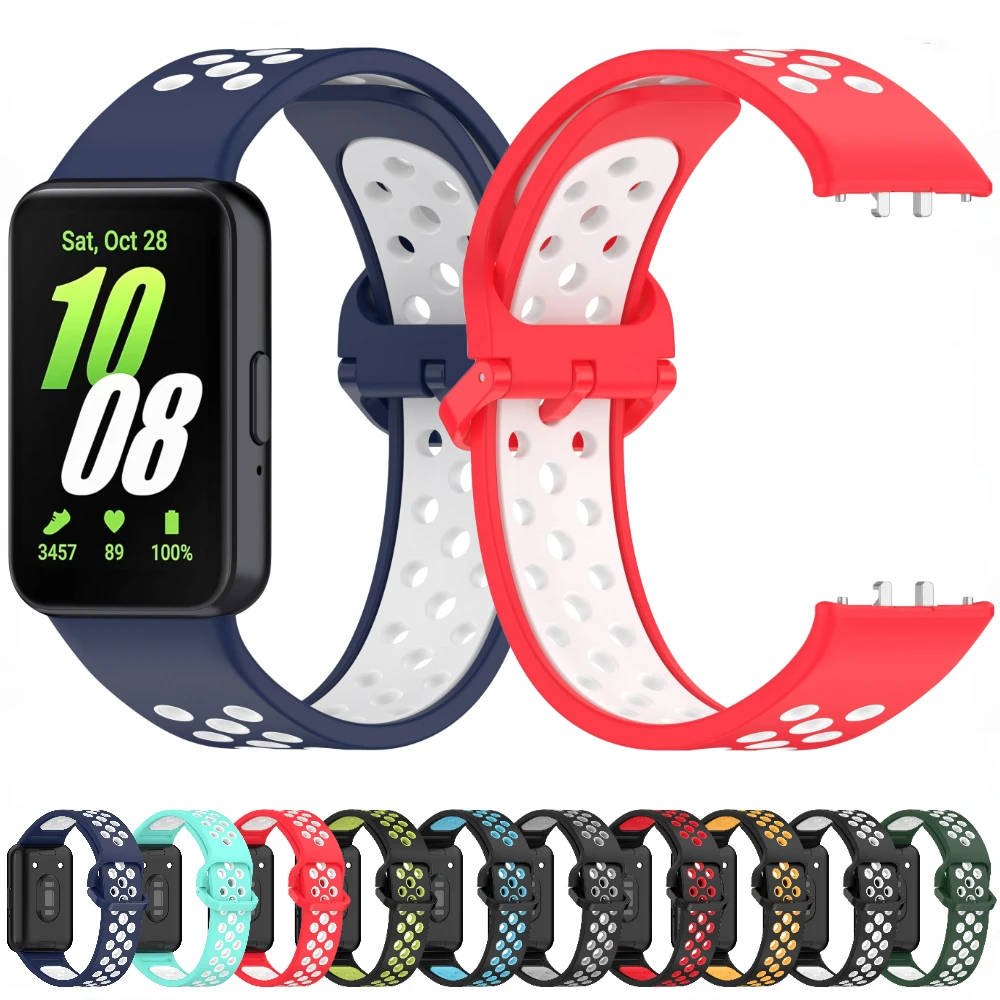 

Two-color Silicone Watchband for Samsung Galaxy Fit 3 Comfortable and casual wristband for Samsung Galaxy Fit 3 Smartwatch Strap