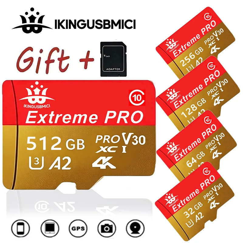 Tarjeta de Memoria Micro SD Clase 10 de Alta Velocidad, 32GB, Video 4K Ultra HD, Tarjeta Flash TF A2 MicroSD para Teléfono Xiaomi, Cámara, Dron