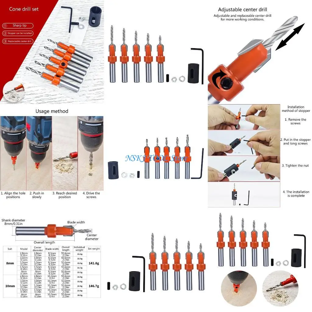 

L8RC Adjustable HSS Countersink Drill Bit Suitable for DIYers,Woodworkers,Craftsmen Home Projects and Crafts Professional Use