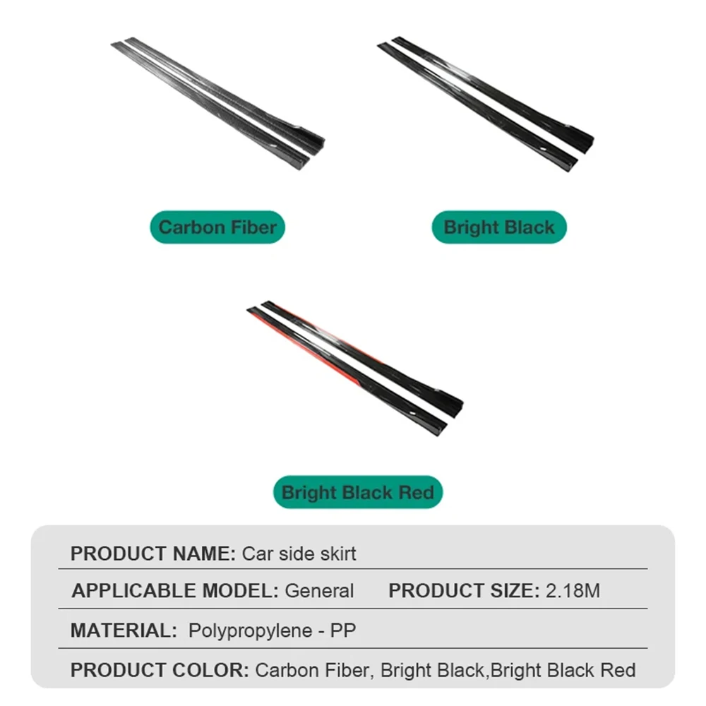 Universal 2.2m Car Side Skirts Extension Rocker Splitters Diffuser Winglet Wings For Ford Mondeo Focus Fiesta ST RS All models