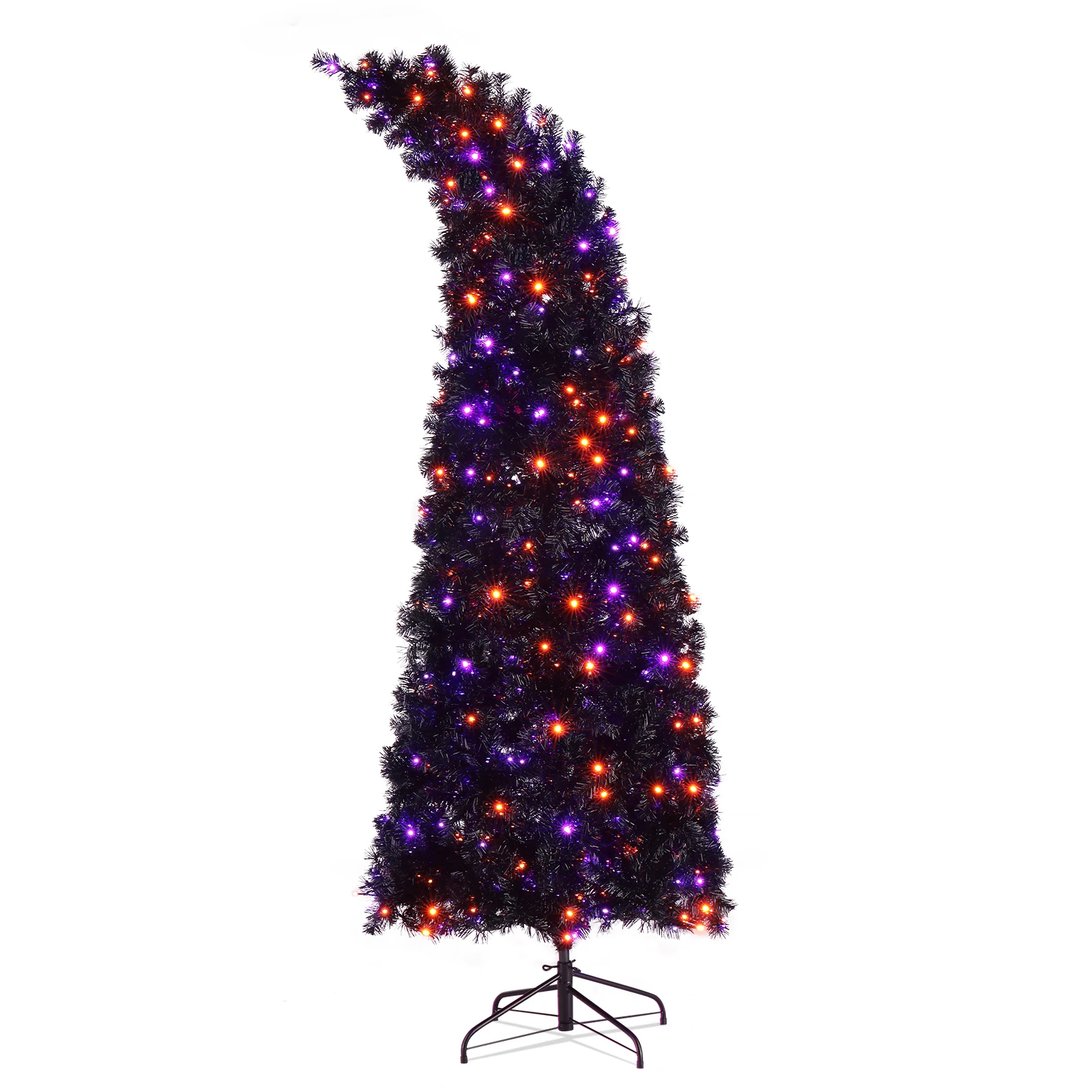 7ft Wizard Hat Shape Automatic Tree Structure PVC Material 1050 Branches 400 Lights 10 Functions