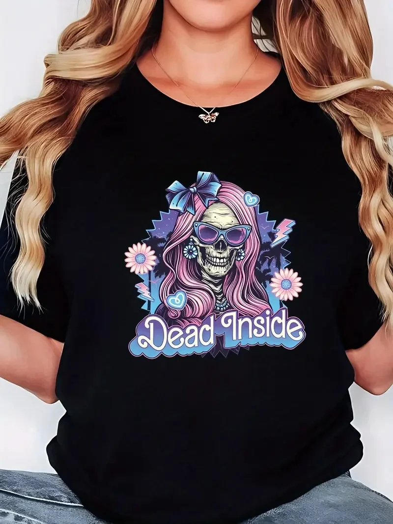 

2025 Новая повседневная рубашка унисекс с буквенным узором и принтом уличной моды, трендовая рубашка из чистого хлопка с короткими рукавами и круглым вырезом