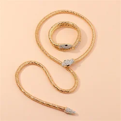 Ladies Gold Color Copper Metal Zircon Personality Zodiac Animal Adjustable Bracelet Snake Bangle Jewelry Gift Bijoux Femme