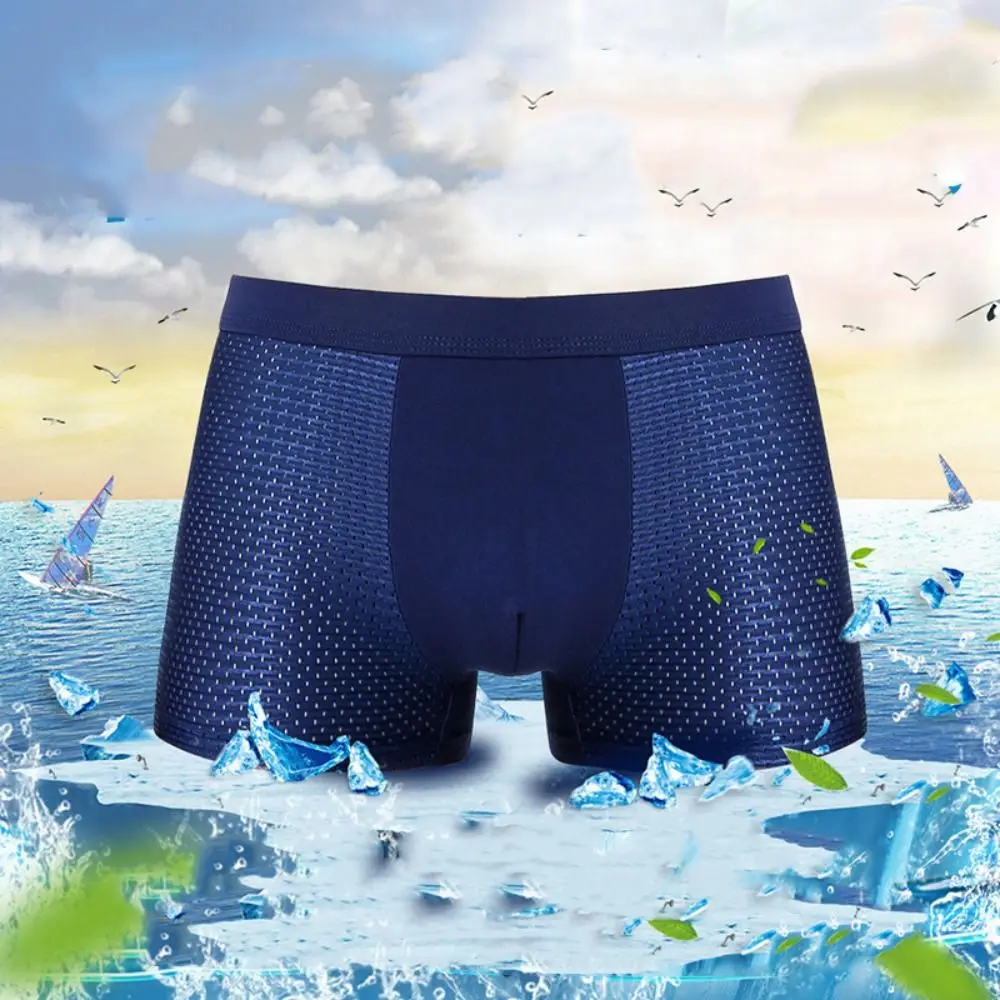 4Pcs Comfortable Modal Men Mesh Boxers Panties Breathable Seamless Boxer Shorts Underpants Hollow Underwear for Men Gifts
