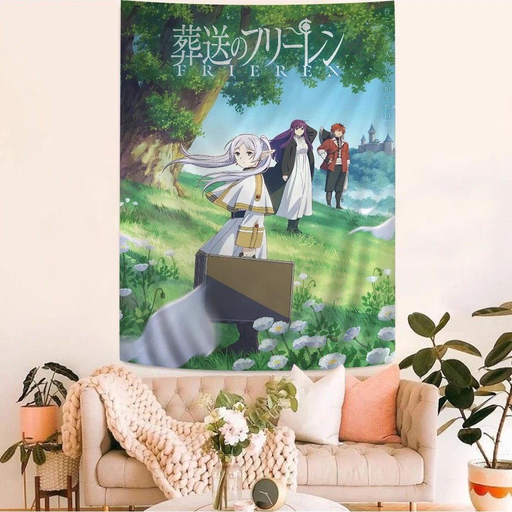 Frieren At The Funeral Anime Tapestry Art Science Fiction Room Home Decor Wall Art Decor