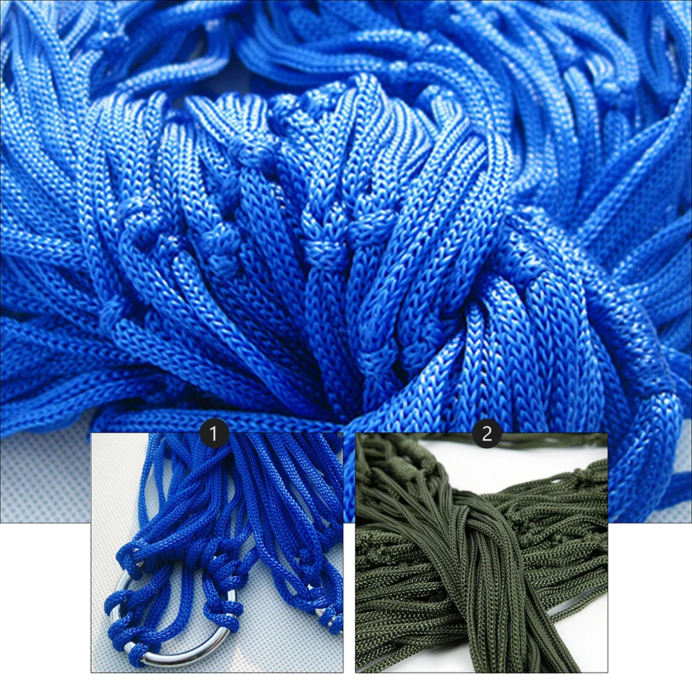 

2Pcs Hammock Camping Travel Swing Bed Thickened Nylon Rope Mesh Hanging Nap Outdoor Furniture Portable Lightweight