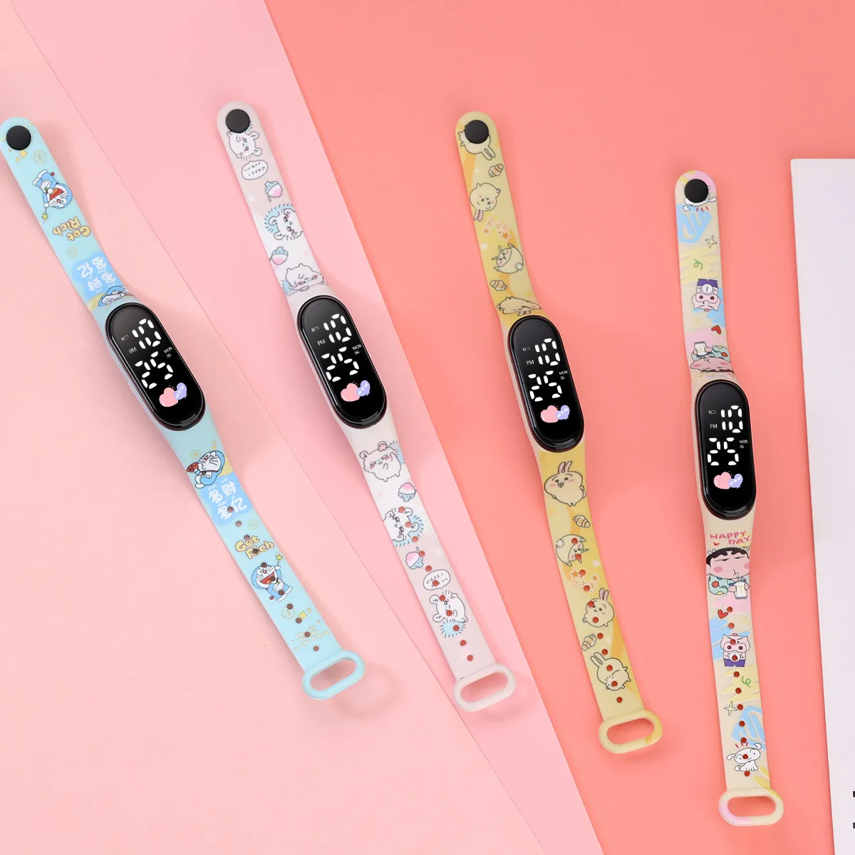 50Pcs/Lot Children Digital Kid's Watch Boys Girls LED Luminous Watch Touch Waterproof Electronic Sports Watch Kids Birthday Gift