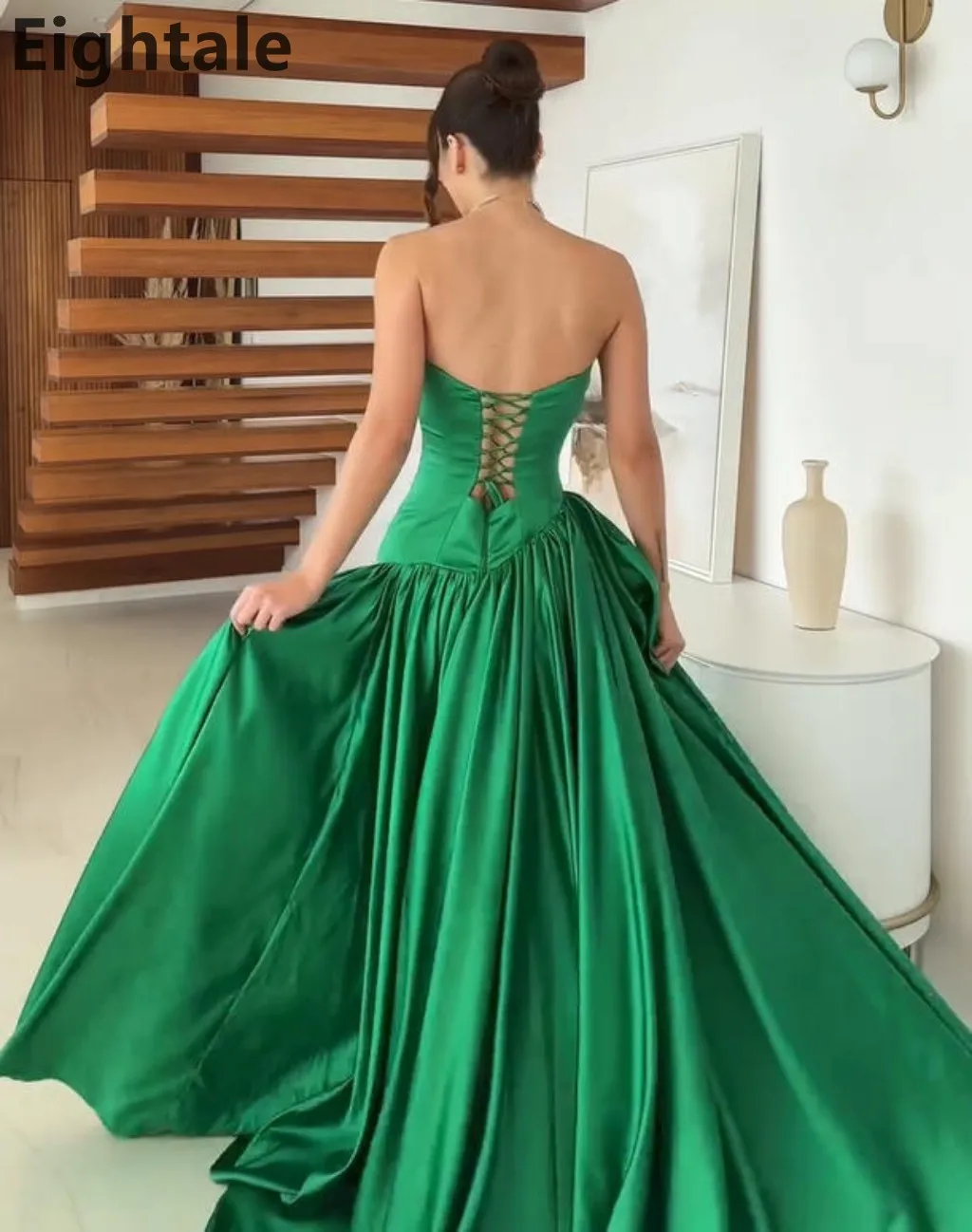 Eightale Aangepaste Groene A-lijn Sweetheart Avondjurk Voor Bruiloft Formele Prom Dress Dubai Party Gown Robe de soiree