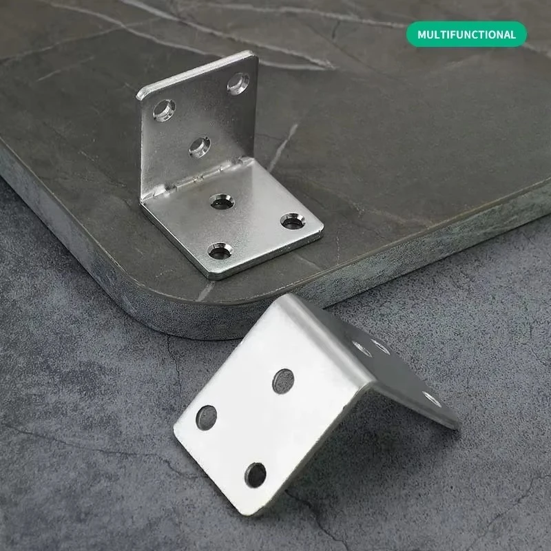 8Pcs Stainless Steel L Bracket Corner Brace 90 Degree Shelf Support Furniture Connector Thickened