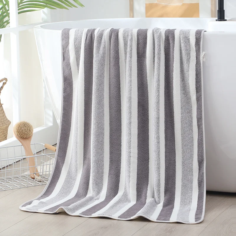 Striped Pattern Towel Set Soft Hand Towel Bath Towel Quick Drying Absorbent Towels For Bathroom