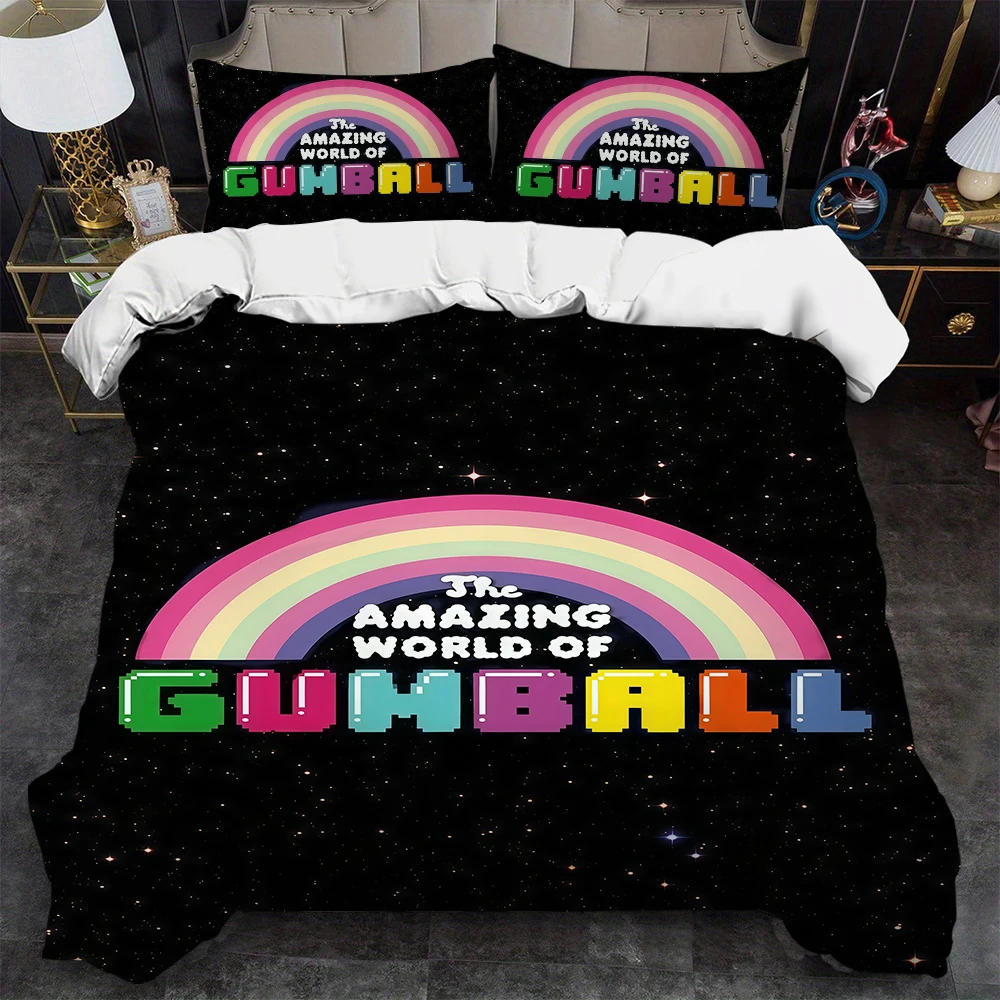 The A-Amazing World of Gumball Duvet Cover Set Home Style Bedding Soft Laundry Cotton Bed 3 Piece Set Student Dormitory Gift