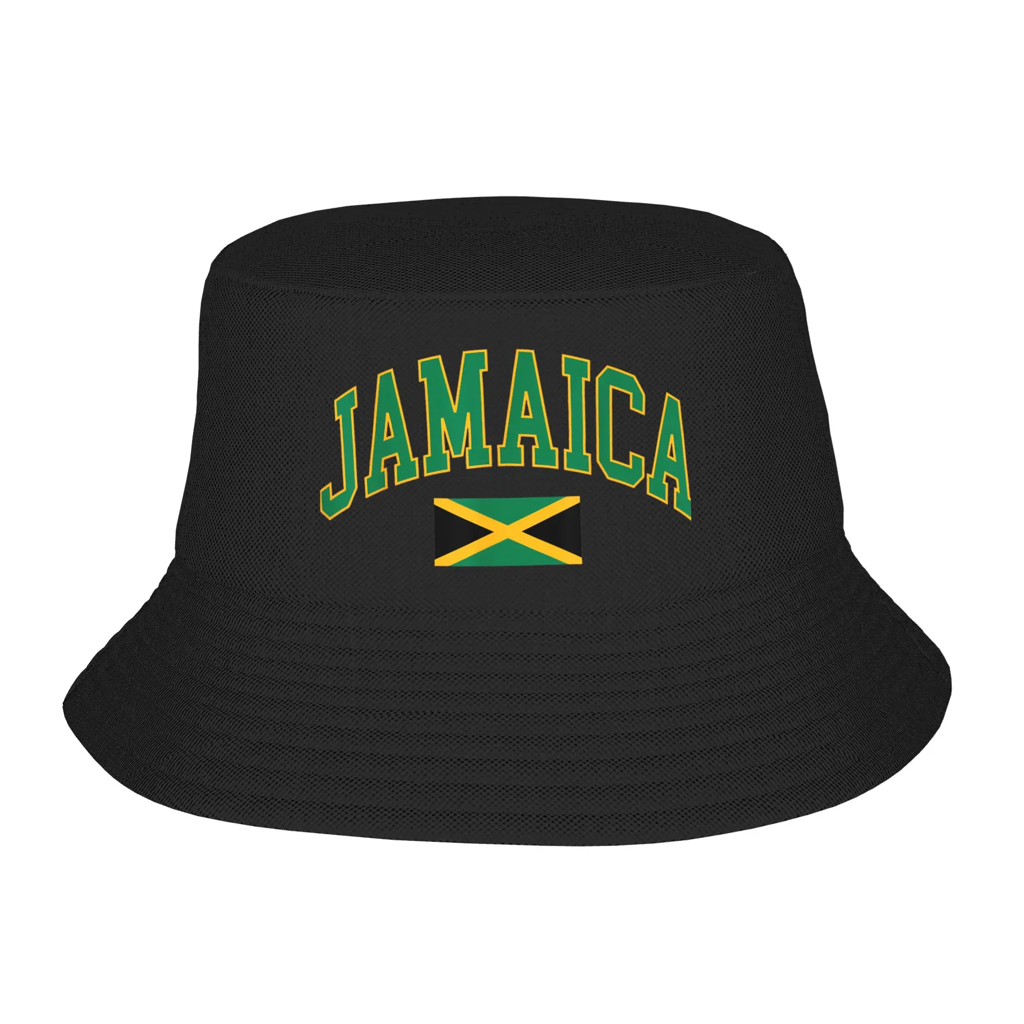 Jamaican Flag  Bucket Hat Jamaica Hip Hop Fisherman Caps For Unisex Casual Beach Travel Visor Hats Portable Design Cap