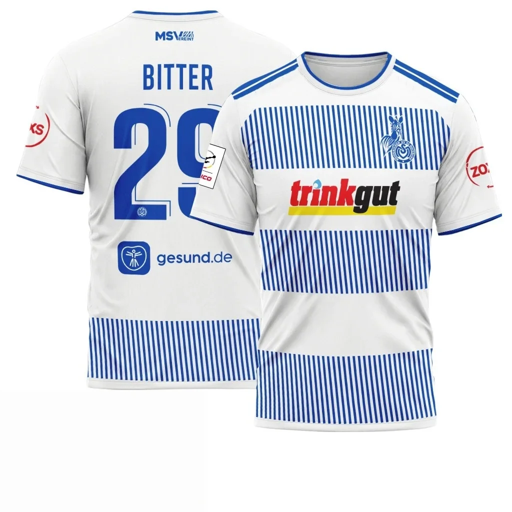 26-27 Neues MSV Duisburg Herren-Fußballtrikot, 3D-Druck, Y2K, schnelltrocknendes Freizeit-T-Shirt, geeignet als Trainingsbekleidung, passend für die ganze Familie – Detail 12