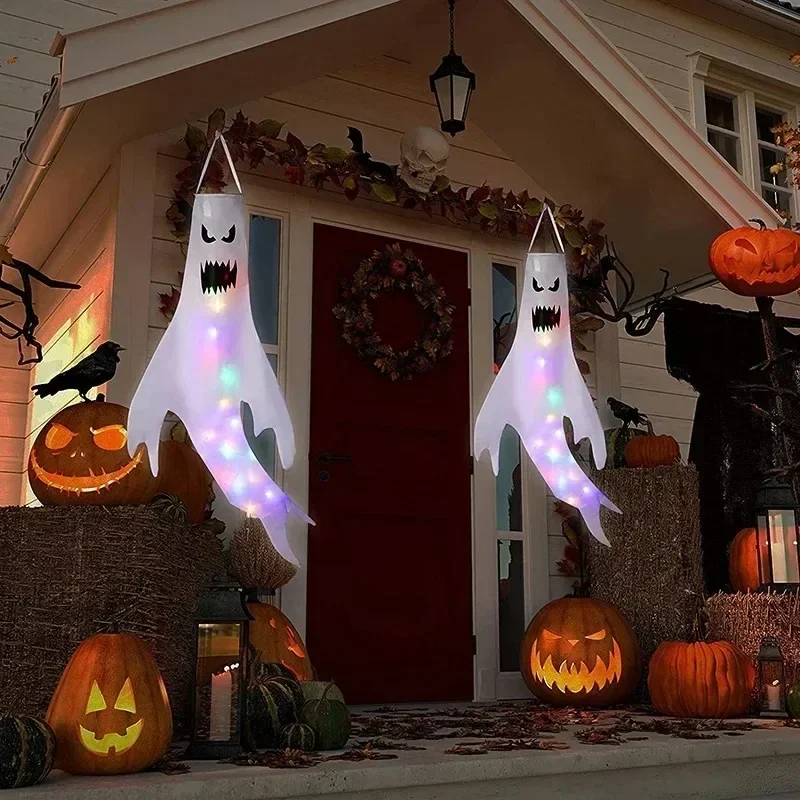 Obrázek 3: Halloween LED žhnoucí závěsný duch dekorace lehký nahoře světelný duch přívěsek halové outdoorové haunted dr. house večírek ráhno sad ﻿
