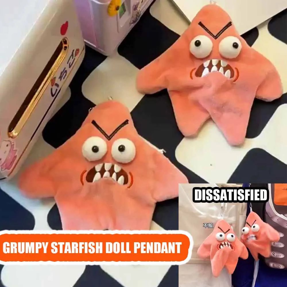 

Moving starfish pendant Angry plush toy Crazy and angry school bag doll pendant