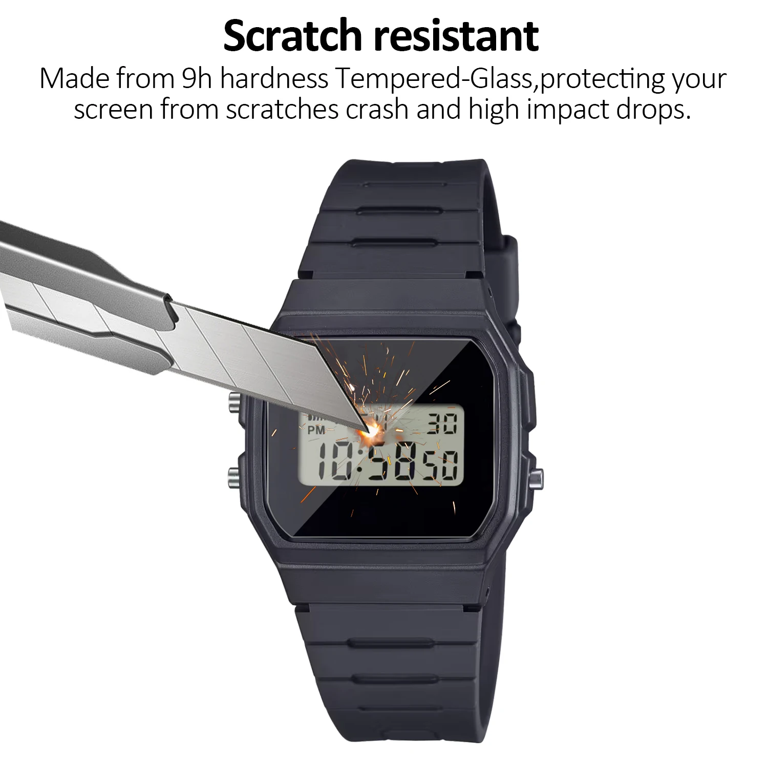 3Pcs Anti-shock Smartwatch LCD Guard Film For Men\'s Classic F91W-1 W-217 F-105W Nano Explosion-proof Screen Protector