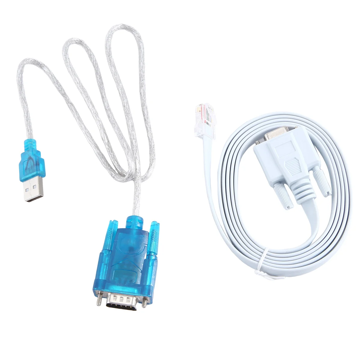 RJ45 สายเคเบิลเครือข่าย Serial Cable Rj45 to DB9 และ RS232 to USB (2 in 1) CAT5 Ethernet Adapter LAN คอนโซลสาย