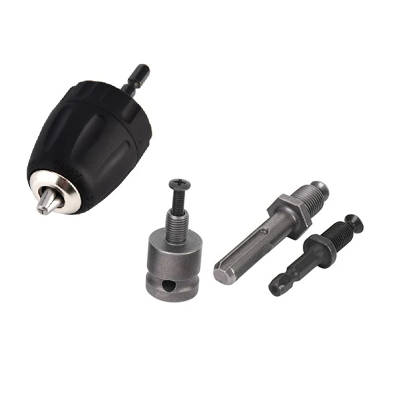 0.8-10Mm Keyless Drill Chuck 3/8 - 24UNF Thread Quick Release Chuck Drill Holder With SDS-Plus Shank 1/4 Inch Hex