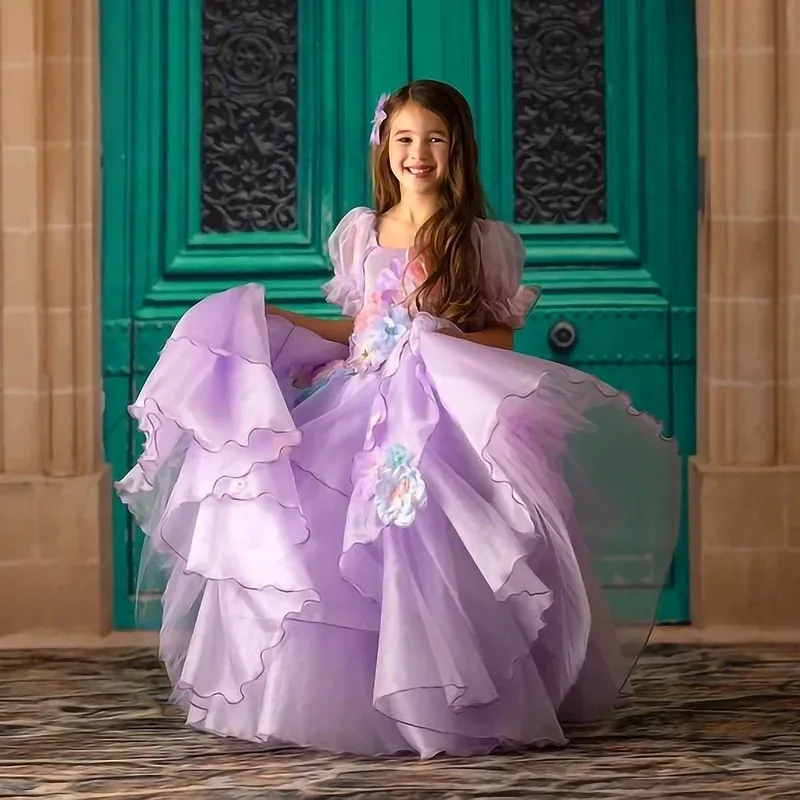 女の子エンカント衣装マドリガルイザベラコスプレ子供のためのファンシーカーニバル誕生日パーティー衣装ハロウィンプリンセスドレス