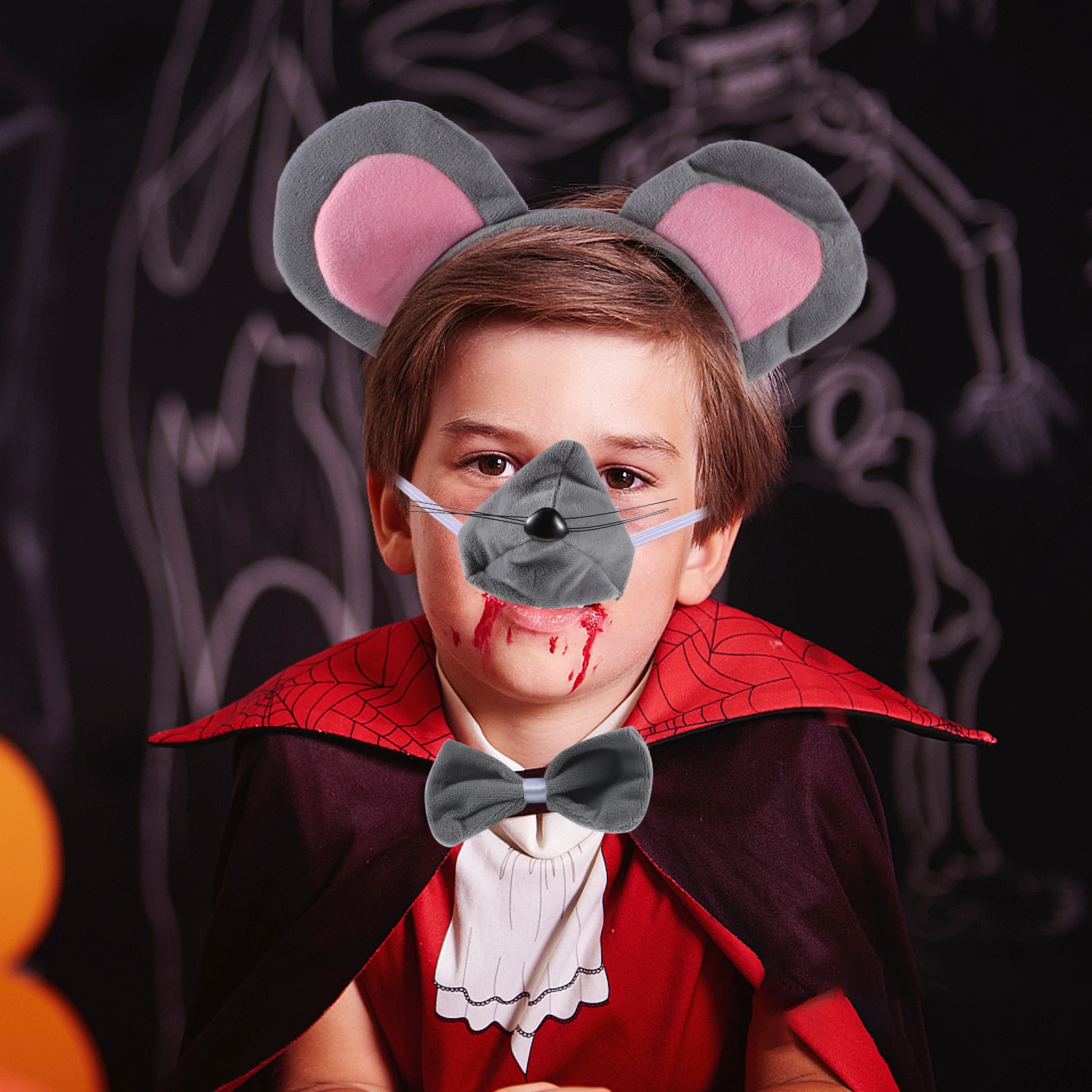 

1 set 1 Set Mouse Ears Headband Costume Kit For s Party Dress Up Rat Cosplay Accessories Nose Tail Gloves Bowtie Lightweight