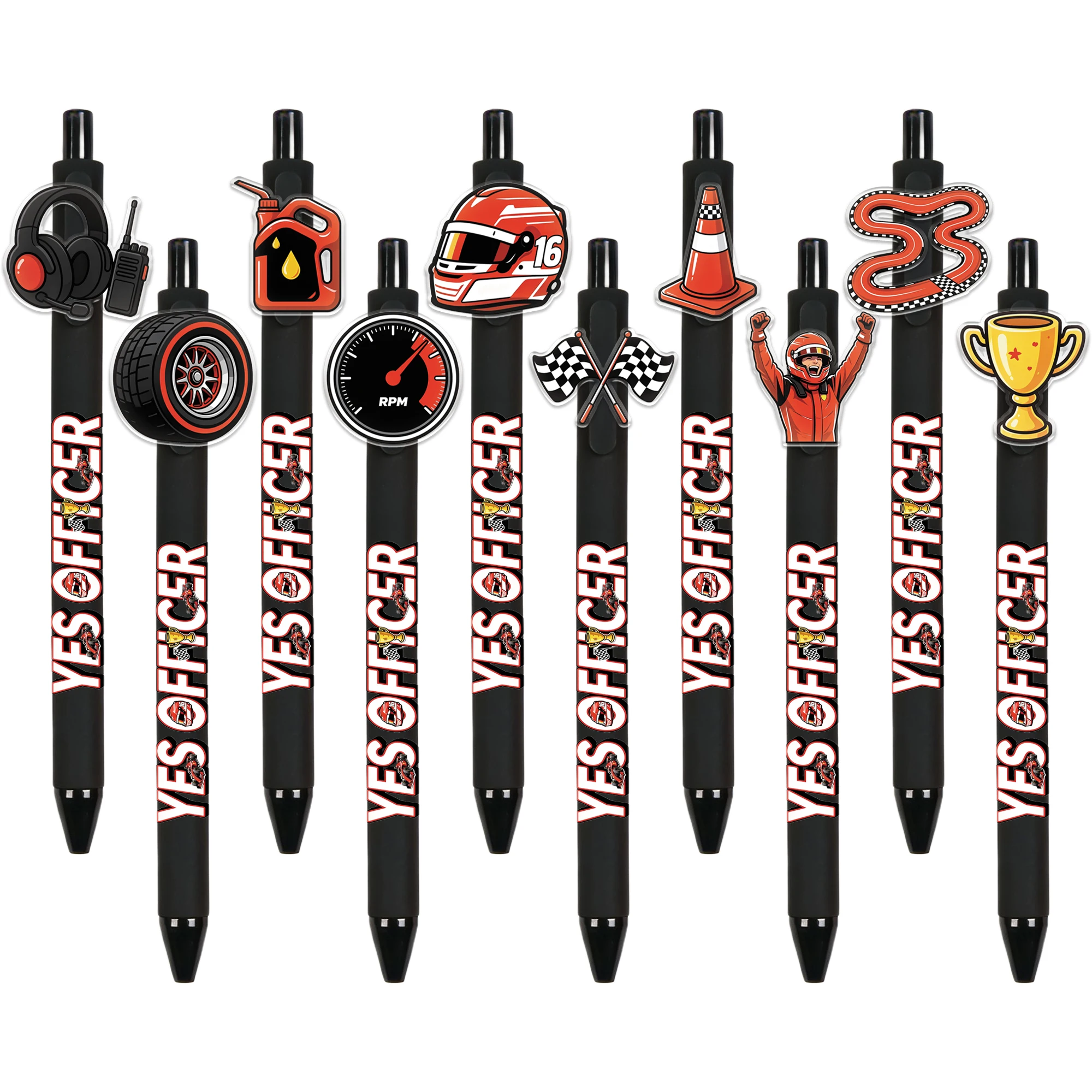 10PCS racing equipment, press the ballpoint pen, racing enthusiasts, writing pen, random pattern