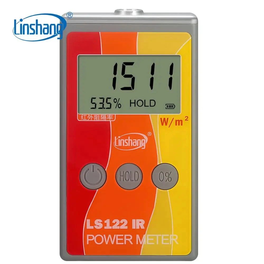 Linshang Handheld IR Power Meter from 1000-1700nm Test Infrared Intensity luminance with IR Rejection Heat Insulation Rate LS122