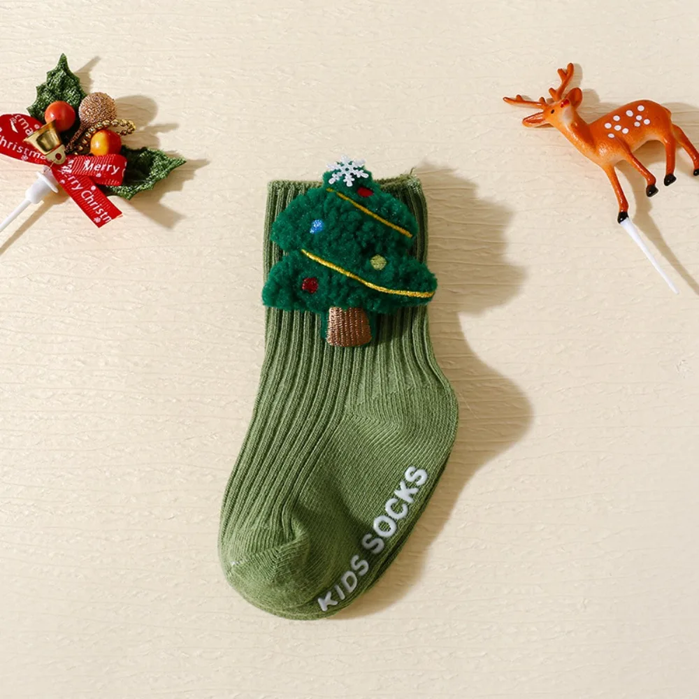 

Cute Soft Christmas Baby Socks Cotton Thicken Newborn Floor Socks Santa Claus Middle Tube New Year Toddler Socks Winter
