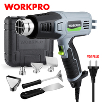 WORKPRO 2000W VDE Plug Industrial Electric Hot Air Gun Thermoregulator Heat Guns Shrink Wrapping Thermal Heater Nozzle