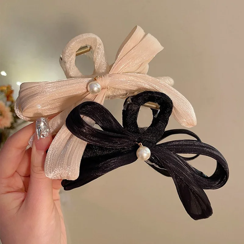13Cm Gerimpelde Strikken Haarspeldjes Voor Vrouwen Haarspeld Doek Haarklauw Clip Haaraccessoires Mooie Meisjes Hoofddeksels