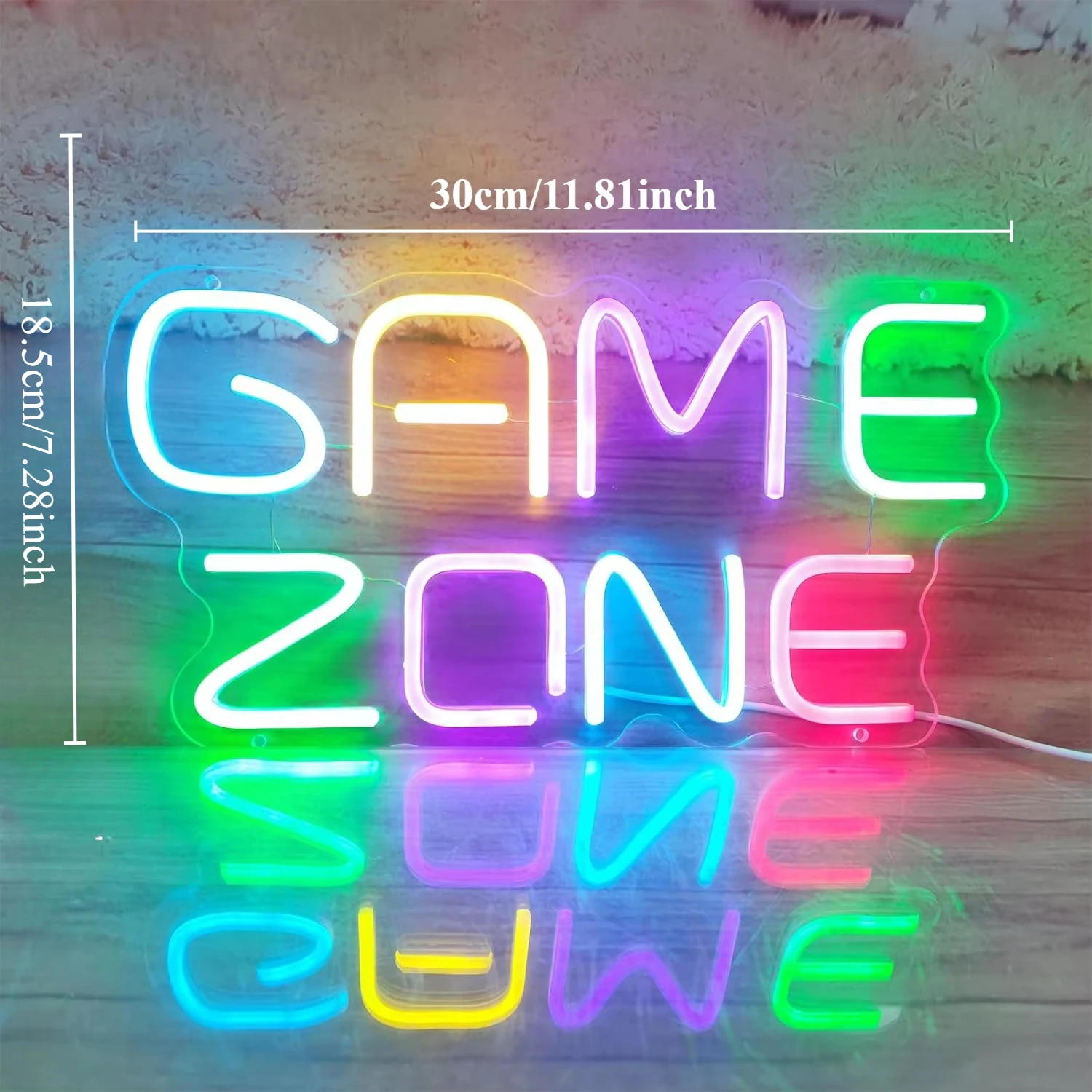 Game Zone  Neon Sign LED Neon Light for Wall Decor USB Powered for Bedroom Bar Shop Game Room Man Cave Decor Gift for Game Lover