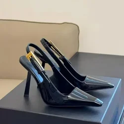 Pointed Women's High Heel Sandals  Spring and Autumn New Imperial Sister Style Sexy Slim Heel Shoes Banquet Shallow Mouth Shoes