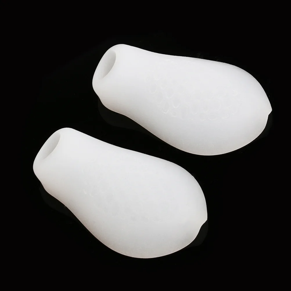 Pair of Gel Bunion Protectors Toe Separators Straighters Spreaders Correctors for (White)