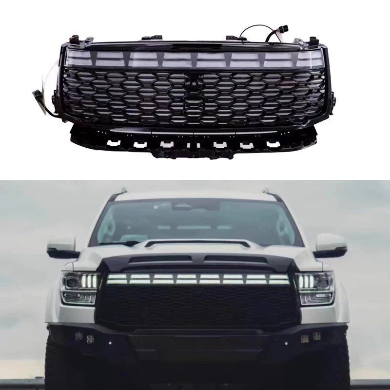 

Car Front Grille Fit for GWM Tank 500 Hi4T Oil Truck Special Replacement Grille with Light Grille Car Modification Accessories