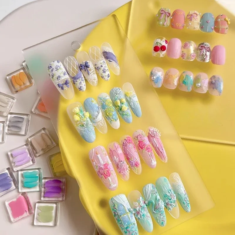 18 ألوان النفط اللوحة رسم هلام مسمار الفن ثلاثية الأبعاد تأثير الملمس لا حاجة معطف فوقي UV/LED طلاء الأظافر ورنيش للتقليم #5