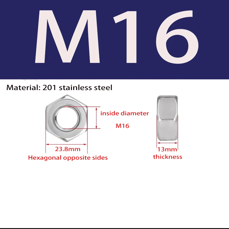 1–5 Stück DIN912 M12 M14 M16 Edelstahl Sechskant Innensechskant Innensechskantschraube – Detail 15