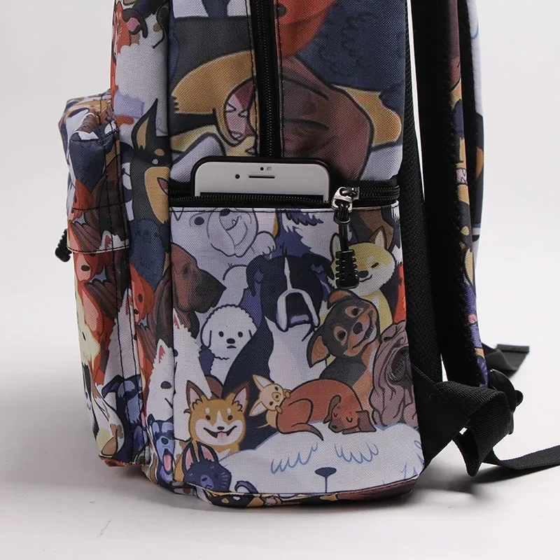 Cute Kitten Cats / Puppy Dogs Print Backpack for Teenager Boy Girl Children School Bags Kids Bookbag Women Backpack For Travel