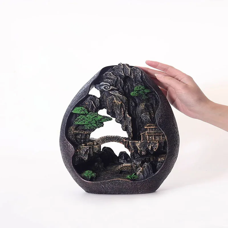 High Mountain Waterfall Backflow Incense Burner Home Decor Zen Style Antique Aromatherapy Stove Tea Ceremony Ornament Incense
