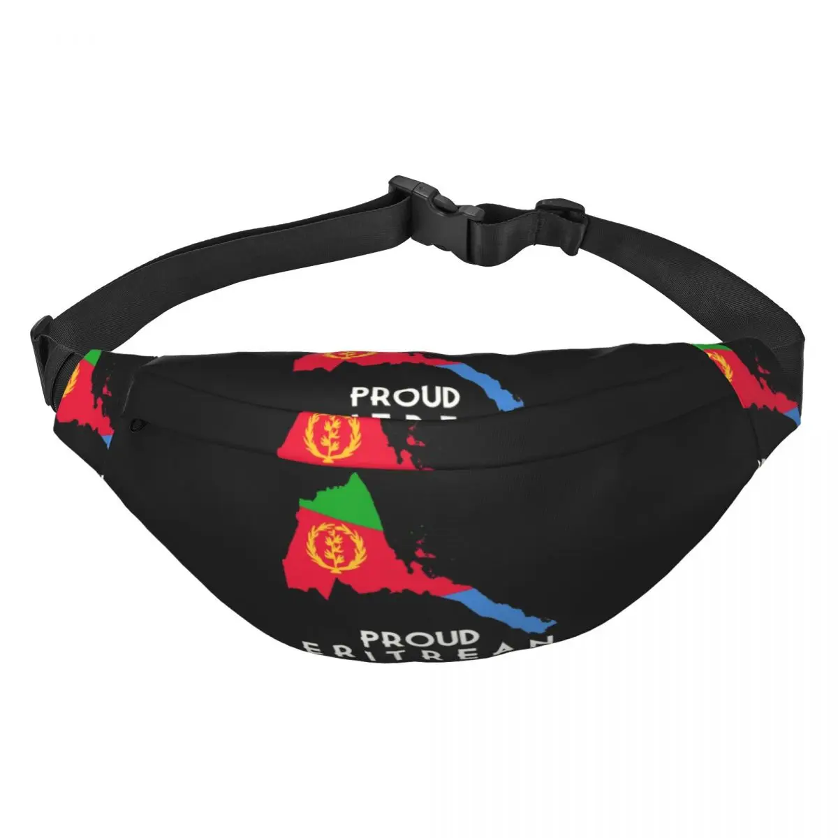 Cool Proud Eritrean Flag Fanny Pack Women Men Sling Crossbody Waist Bag for Camping Biking Phone Money Pouch