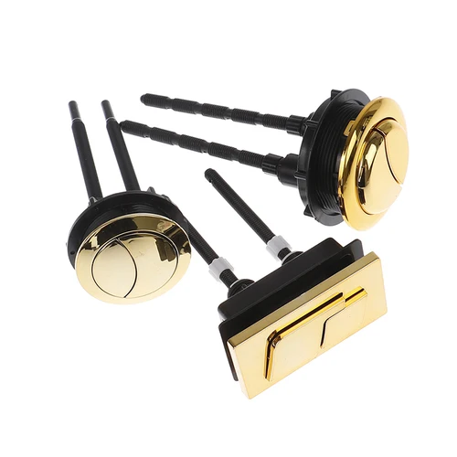 Imagen 2 del producto Tanque de inodoro de doble descarga, botón de forma redonda, color dorado, accesorios de baño, 48mm/58mm