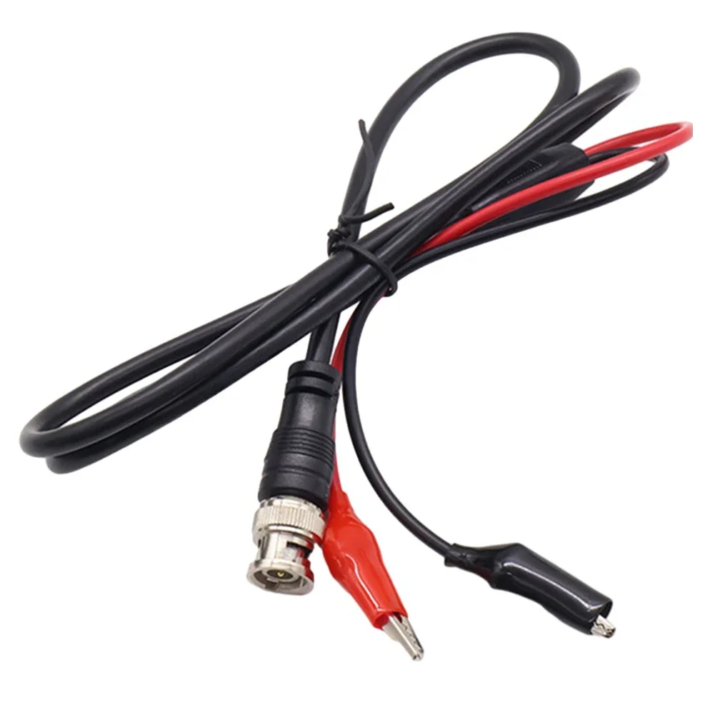 High Performance BNC Q9 Double Dot Crocodile Oscilloscope Test Probes Cable Superior Transmission Black+Red Color